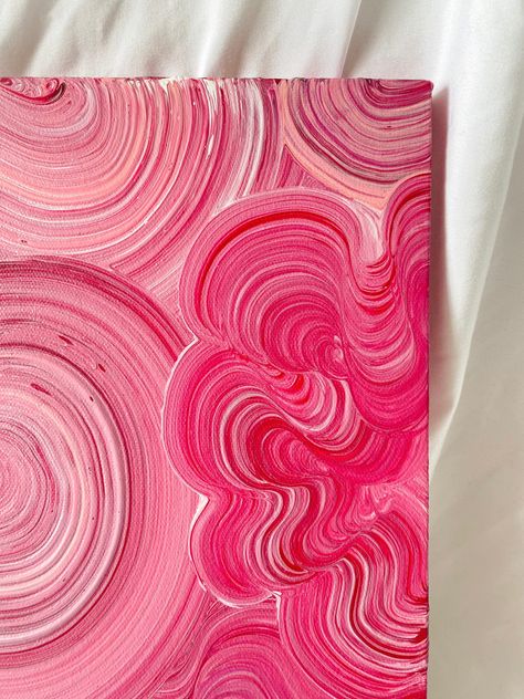 Pink Canvas Art Abstract, Acrylic Paint Abstract Ideas, Pink Theme Painting Ideas, Acrylic Paint Patterns, Pink And White Painting, Pink Moodboard Painting, Pink Canvas Painting Ideas, Pink Painting Easy, Painting Pink Aesthetic