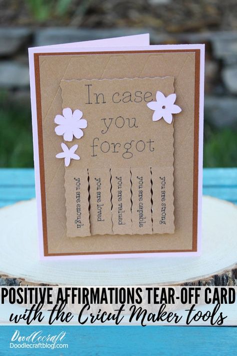 Kraft Paper Cards Diy, Handmade Encouragement Cards, Thinking Of You Handmade Card Ideas, Cricut Thinking Of You Cards, Cricut Perforation Projects, Encouragement Cards Diy, Cool Handmade Cards, Selling Handmade Cards, Card Making Cricut