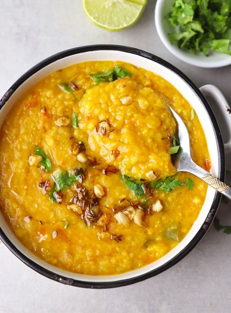 Everyday Masoor Dal Recipe - Fun FOOD Frolic Masoor Dal Recipe, Indian Dal Recipe, Kachumber Salad, Dal Curry, Stovetop Pressure Cooker, Masoor Dal, Jeera Rice, Dal Recipe, Chapati