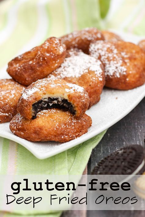 Gluten Free Deep Fryer Recipes, Gluten Free Fair Food, Deep Fried Cookie Dough, Fried Cookie Dough, Gluten Free Oreos, Desserts Japonais, Deep Fried Oreos, Fair Foods, Gluten Free Gifts