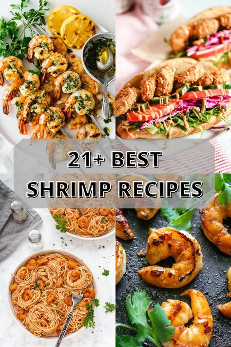 Whether you’re looking for a party appetizer, a weeknight dinner or even a protein packed salad, these 21+ Best Shrimp Recipes are for you! #bestshrimprecipes #shrimprecipes #shrimpideas #shrimp Light Shrimp Recipes, Spinach And Ricotta Lasagna, Shrimp Pesto Pasta, Packed Salad, Fried Shrimp Recipes, Spinach Lasagna Rolls, Best Shrimp Recipes, Lemon Garlic Pasta, Homemade Greek Yogurt