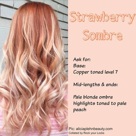 Strawberry Blonde Ombre, Strawberry Blonde Hair Color, Blonde Hair With Bangs, Strawberry Blonde Hair, Hair Balayage, Rose Gold Hair, Hair Color And Cut, 짧은 머리, Long Blonde