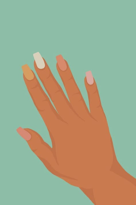 Nail Digital Art, Nails Illustration Art, Nails Illustration Design, Nail Aesthetic Wallpaper, Nails Graphic Design, Nail Art Illustration, Nail Polish Wallpaper, Easy Procreate Art, Nails Aesthetic Wallpaper