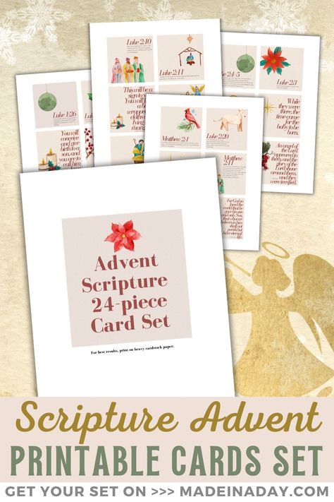 Grab a copy of our Advent Scripture Verses Printable Cards Set, designed to inspire and bring joy during the holiday season. Spread the message of love and hope! advent bible study, bible verse advent calendar, scripture advent calendar, scripture for advent calendar Advent Calendar Scripture, Bible Verse Advent Calendar, Hope Advent, Scripture Advent Calendar, Advent Bible Study, Advent Scripture, Printable Advent Calendar, Message Of Love, Advent Calenders