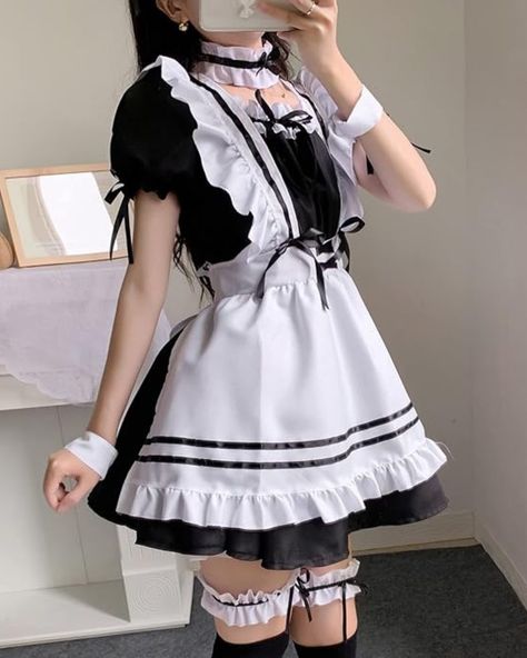 15 Cute and Hot Halloween Costumes for Women Cute Maid Outfit, Maid Dress Uniform, Maid Outfit Cosplay, Maid Girl, Uniform Clothes, Leg Ring, Dress Apron, Maid Cosplay, Lolita Outfits