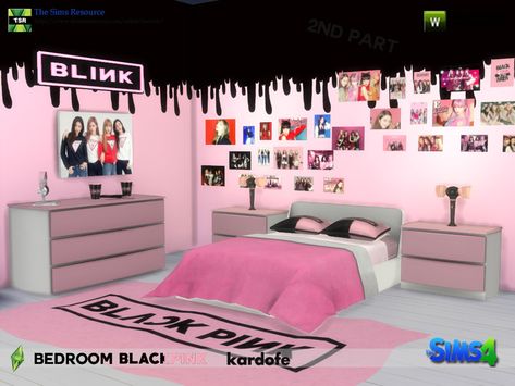 Blackpink Bedroom, Blackpink Room, Sims Room, Kpop Room, Iphone Wallpaper Cat, Mod Decor, Ladybug Funny, Pink Bedroom Decor, Kpop Music