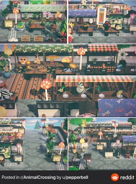 Acnh Flea Market, Flea Market Design, Animal Crossing Guide, Animal Crossing Characters, New Animal Crossing, Animal Crossing Game, Island Design, Animal Crossing Qr, Animal Games