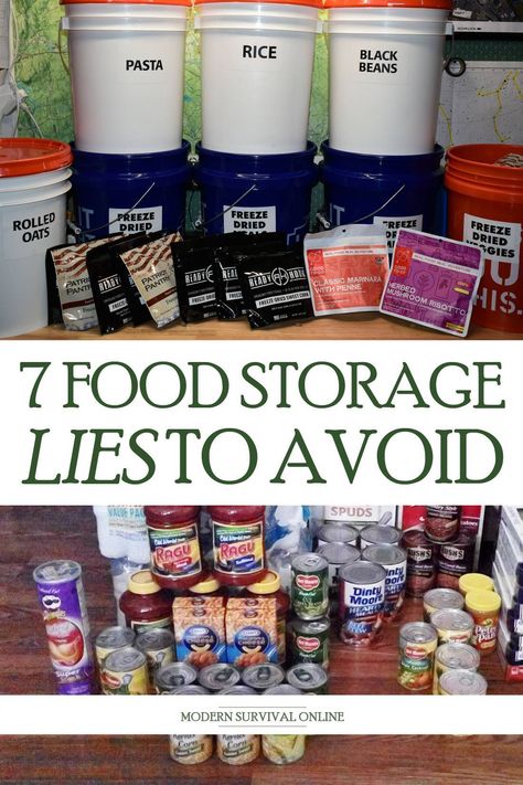 Bulk Dry Food Storage Ideas, Food Storage Preparedness, Food Storage Checklist, Prepper Ideas Food Storage, Prepper Storage Room, Food Storage Tips And Tricks, Hidden Food Storage, Off Grid Food Storage, Food Storage Small Spaces