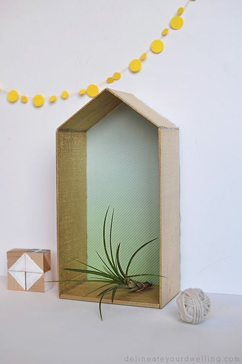 Learn how to make a simple and easy Balsa Wood House!  Not only does it look modern in your home but it is the perfect balsa wood project to start off with as a beginner. Delineate Your Dwelling #balsawoodcraft #balsawoodproject Balsa Wood Crafts, Cutout Frame, Balsa Wood, Easy Wood Projects, Wood House, Wood Crafts Diy, 15 Diy, House In The Woods, Art Project