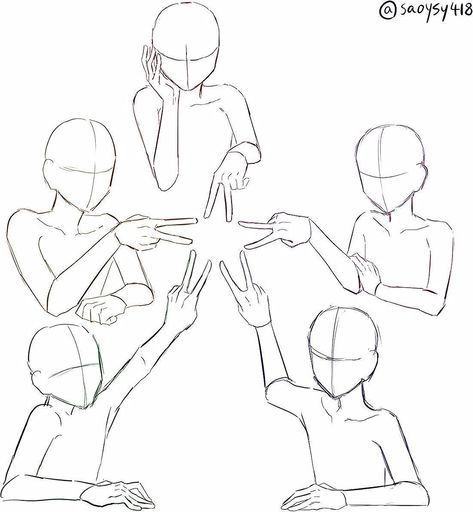 Poses Magic, Group Pose Reference, 7 Friends, Lukisan Fesyen, Group Pose, Curly Cuts, Bangs Ideas, Ideas For Drawing, Hair Adviser