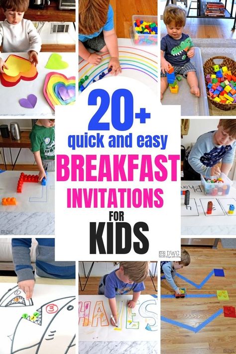 Preschool Breakfast, Number Games For Toddlers, Toddlers Activities, Morning Activities, Pre Writing Activities, Kindergarten Readiness, Invitation To Play, Easy Activities, Baby Blocks