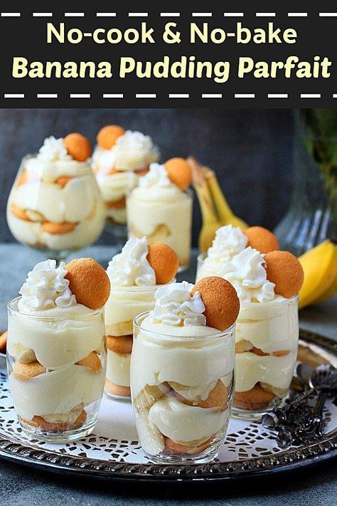 Banana Pudding Parfait, Pudding Parfait Recipes, Tea Desserts, Keto Pudding, Banana Pudding Desserts, Easy Banana Pudding, No Bake Banana Pudding, Dessert Cups Recipes, Parfait Recipe