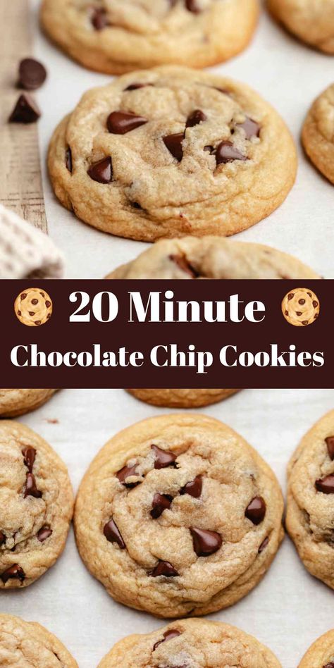 Easy Homemade Chocolate Chip Cookies, Choc Chip Cookie Recipe, Simple Chocolate Chip Cookie Recipe, Soft Cookie Recipe, Quick Cookies, Homemade Chocolate Chip Cookies, Cookie Recipes Homemade, Easy Chocolate Chip Cookies, Soft Chocolate Chip Cookies