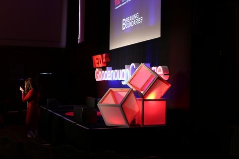 #TEDx #Reception #Stage #X #DesignIdeas #Design TEDxGoodenoughCollege Tedx Stage Decor, Tedx Stage Design Ideas, Tedx Decoration Ideas, Tedx Design, Corporative Events, Stage Concept, Stage Box, Event Concept, Reception Stage