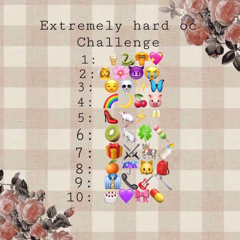 Odd Expression Challenge, Oc Emoji Challenge, Filter Decides What I Draw, 3 Emoji Challenge Art, Emoji Character Design Challenge, Oc Theme Challenge, Art Challenge Ideas With Friends, Art Ideas Challenge, Three Emoji Oc Challenge