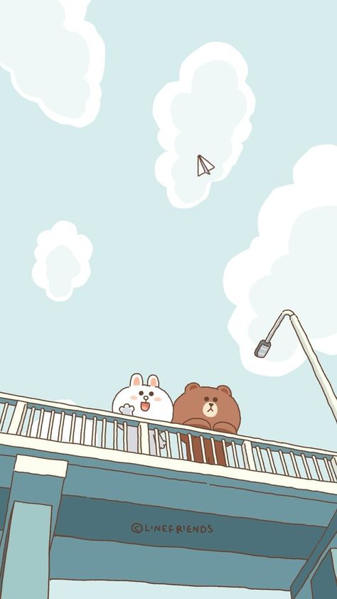 LINE FRIENDS STORY | ☁️✈️☁️ | Instagram Line Friends Wallpaper Iphone, Cony Line Friends, Friends Story Instagram, Line Friends Wallpaper, Friends Graphic, Cony Brown, Happy Bunny, Kawaii Stuff, Batik Fashion