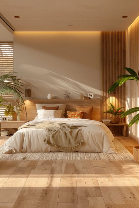 Bedroom Decor Japandi, Room Design Modern, Japandi Interior Design Master Bedrooms, Bedroom Style Ideas Cozy, Earthy Neutral Interior Design, Earthy Minimalist Bedroom Aesthetic, Natural Interior Design Bedroom, Minimalist Apartment Design, Japandi Guest Bedroom