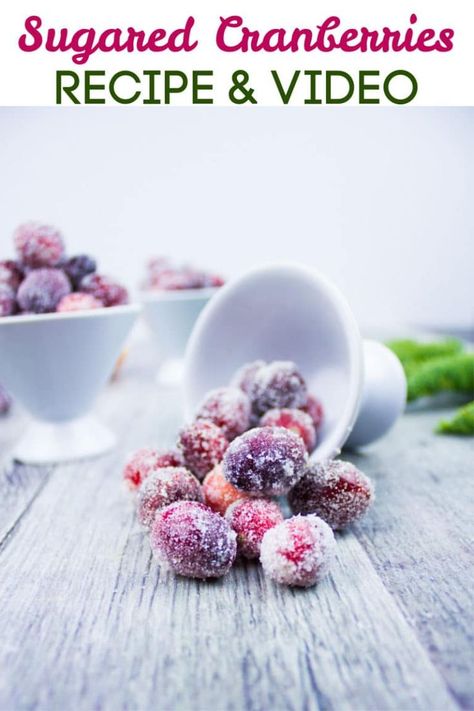 There are very few things that scream Holiday like these Sugared Cranberries! Today I’m sharing the full recipe video with tips on making these a family tradition every year! #CranberryRecipes #Holiday Cranberry Garnish, Sugared Berries, Sugared Cranberries, Sweet Tart, Cranberry Recipes, Vegan Christmas, Cheese Boards, Quick Breads, Holiday Cakes