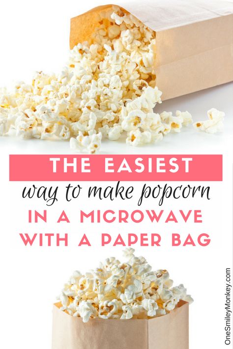 Popcorn Recipes Microwave, Brown Bag Popcorn, Paper Bag Popcorn, Diy Microwave Popcorn, Cooking Popcorn, Homemade Microwave Popcorn, Making Popcorn, Paper Popcorn, Popcorn Recipes Easy