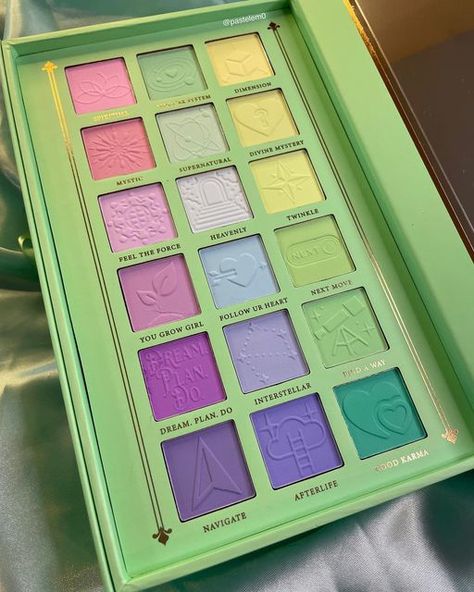 Colorful Palette Eyeshadow, Colorful Makeup Pallets, Colorful Makeup Products, Colourful Eyeshadow Palette, Pastel Makeup Palette, Colorful Makeup Palette, Plouise Eyeshadow Palette, Indie Eyeshadow Palette, Cool Eyeshadow Palette