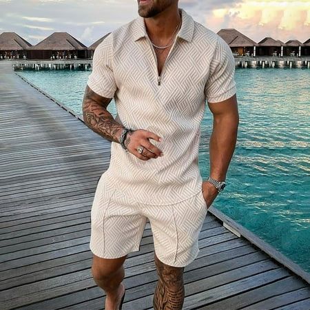 2 Piece Outfit Set Summer, Outfits For Men Casual, Short Hombre, Summer Outfits For Men, Trip Fits, Summer Tracksuit, Casual Sport Outfit, Chicago Trip, Summer Activewear