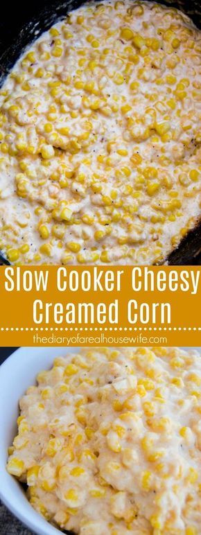 Cream Corn Crockpot, Vegetables Crockpot, Cheesy Creamed Corn, Supper Sides, Cheesy Corn Casserole, Slow Cooker Creamed Corn, Cream Cheese Corn, Comfort Meals, Corn Side Dish