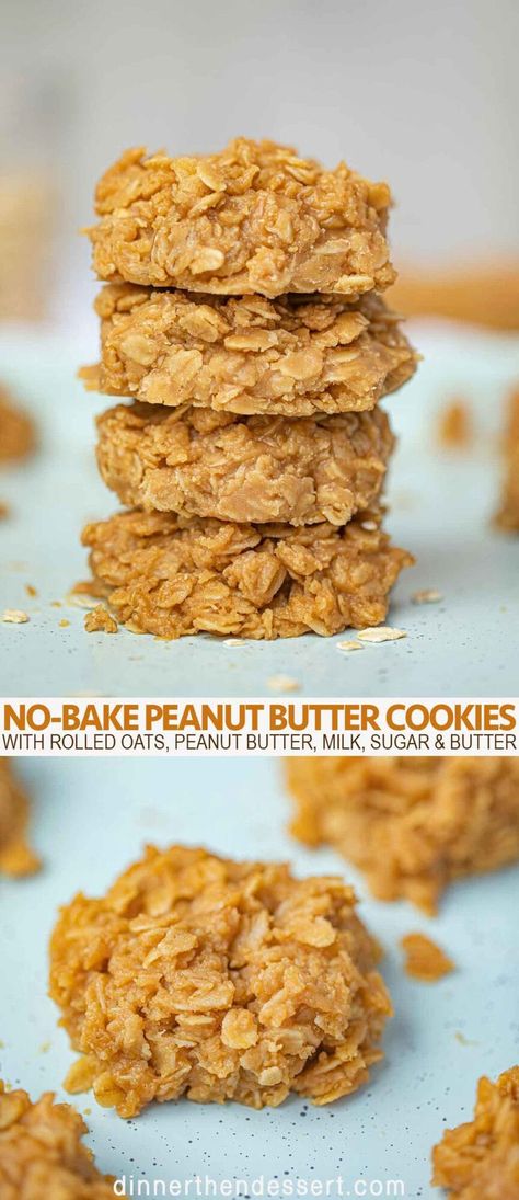 No Bake Peanut Butter Cookies, Oats Peanut Butter, Gf Cookies, Dinner Then Dessert, Tempura Batter, No Bake Peanut Butter, Peanut Butter No Bake, Energy Bar, Peanut Recipes