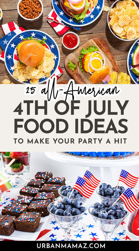 4th of July food ideas American Buffet Food Party Ideas, America Themed Food, American Themed Food, American Party Food, All American Party, American Food Party, Bbq Dinner Party, American Appetizers, American Themed Party