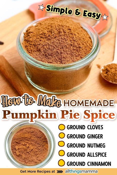 Pumpkin Pie Spice Mixture, Recipe For Pumpkin Spice, Pumpkin Pie Spice Mix Recipes, Diy Pumpkin Pie Spice, Pumpkin Spice Seasoning Recipe, Pumpkin Spice Mix Recipe, Pumpkin Pie Spice Recipe Homemade, Pumpkin Spice Recipes Easy, Pumpkin Pie Mix Recipes