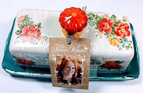 Pioneer Woman Bakeware, Pioneer Woman Dishes, Pioneer Woman Kitchen Decor, Butter Block, Design My Kitchen, Butter Bell, Pioneer Woman Kitchen, Churning Butter, Floral Type