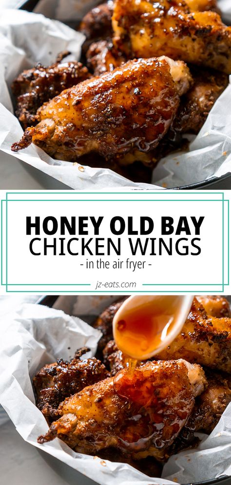 Old Bay Chicken Wings, Old Bay Chicken, Chicken Wing Sauce Recipes, Honey Wings, Bowl Chicken, Glazed Chicken Wings, Wing Sauce Recipes, Chicken Honey, Bowl Food