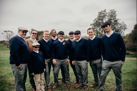 Sage Green Wedding Groomsmen, Green Wedding Groomsmen, Blue And Sage Green Wedding, Navy Blue And Sage Green, Blue And Sage Green, Driving Cap, Sage Green Wedding, Wedding Groomsmen, Navy Blue Sweater