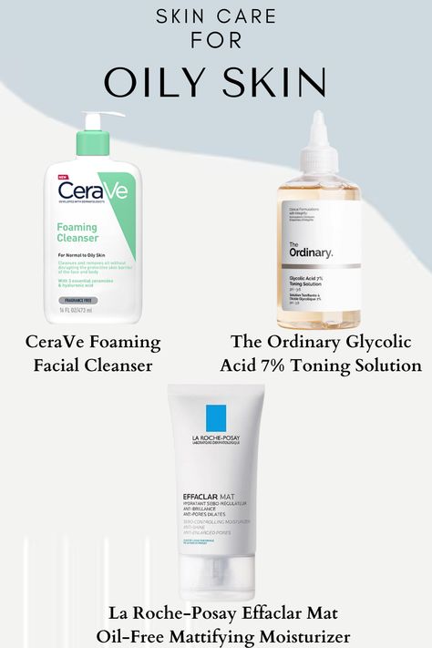 Oily Skin Care Routine Cerave, Ordinary Oily Skin Care, Good Skincare For Oily Skin, Oily Textured Skin Care Routine, Skin Care Ordinary Routine, Noncomedogenic Skin Care, La Roche Posay Moisturizer Oily Skin, Skin Care Products For Oily Skin, Best Home Remedy For Acne