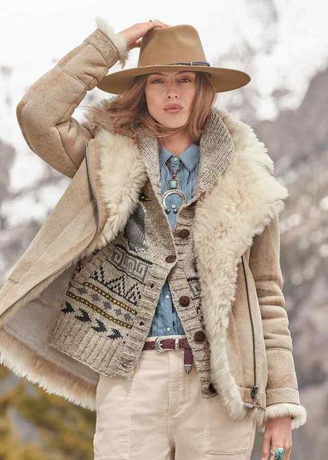 Winter Coat Outfits, Unique Clothes For Women, Western Style Outfits, Sundance Catalog, Sheepskin Coat, Clothing Catalog, Shearling Coat, Coat Outfits, Shearling Jacket