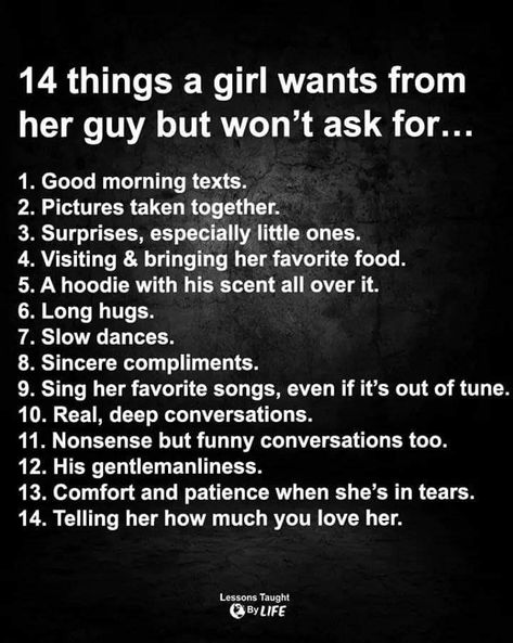 14 things girls want but won't ask for Dream Guy Quotes, Romantic Questions For Couples, Couples Things To Do, Always Love You Quotes, Romantic Questions, Lessons Taught By Life, Funny Conversations, Relationships Are Hard, Inpirational Quotes