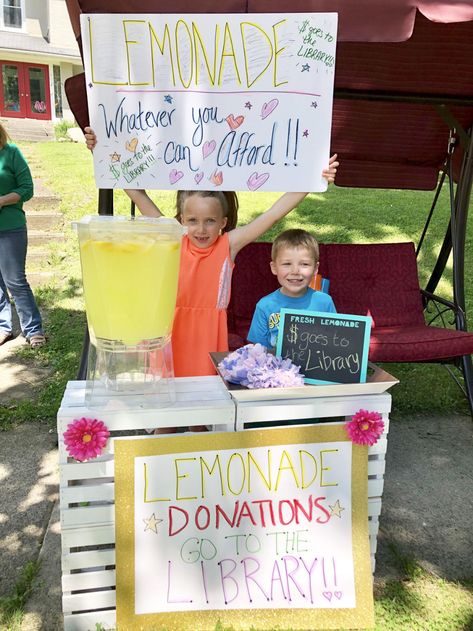 Ionia girl donates lemonade stand proceeds to the libraryJune 29, 2019IONIA — The Ionia Community Library is grateful for young leaders like Addy Rice.Miss Rice, one of the library's 1,000 Books Before Kindergarten Champions, held a lemonade fundraiser this weekend. She donated all of the stand's proceeds today, a stunning $90.89! The money will be used to purchase new children's books. Lemonade Stand Fundraiser, Kids Lemonade Stands, Kids Lemonade, Community Library, Fresh Lemonade, New Children's Books, Lemonade Stand, Community Service, The Library