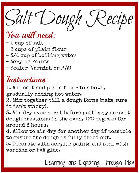 Salt Dough Recipe, quick and simple salt dough. Easy salt dough recipe. Arts and crafts. Salt Dough Christmas Ornaments, Salt Dough Crafts, Salt Dough Recipe, Salt Dough Ornaments, Dough Ornaments, ดินปั้น Polymer Clay, Salt Dough, Baby Art, Dough Recipe