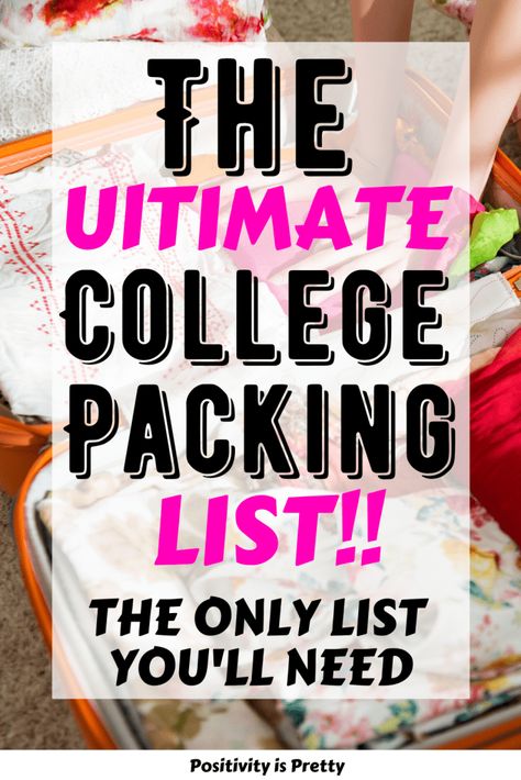 Want to know what to pack for college? This ultimate college packing list is filled with everything you need to bring for college! Packing is fun, but also also confusing. Get your packing questions answered, download a free PDF checklist, and start college with confidence!! For girls, dorm room, freshman, clothes, ultimate, minimalist, for girls, for girls freshman year, first year, for girls clothes, printable, complete, things to bring to, sophomore year, dorm, essential, detailed #... College Packing Tips, College Packing Checklist, Pack For College, College Packing List, Dorm Packing, College Dorm Checklist, Dorm Room Checklist, Dorm Checklist, College Shopping