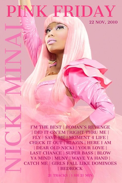 Nicki Minaj Poster Retro, 200s Posters, Pink Y2k Poster, Nicki Minaj Poster, Nicki Minaj Album, 2000s Posters, Minimalist Wallpaper Phone, Nicki Minaj Pink Friday, Murs Roses