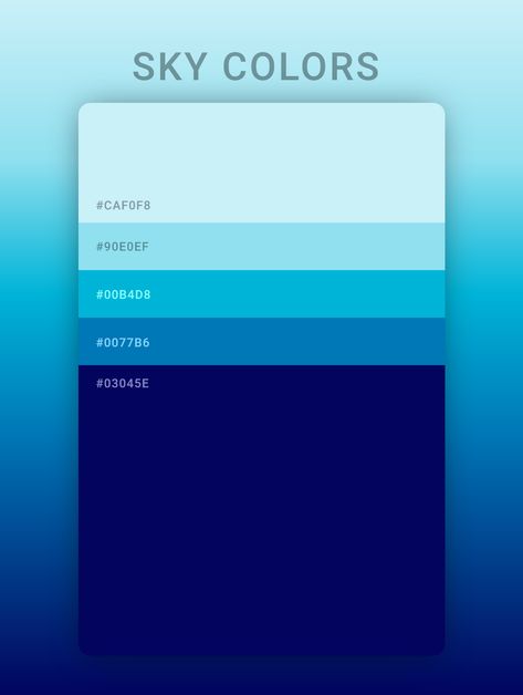 Sky Gradient Color Palette, Blue Color Palette Illustration, Vibrant Blue Color Palette, 3 Color Pallete, Bright Blue Color Palette, Technology Color Palette, Web Color Palette, Tech Color Palette, Ui Color Palette