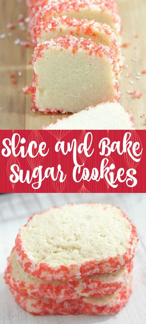 Slice and Bake Sugar Cookies #christmas #cookies Sliced Sugar Cookies, Sugar Cookie Slice And Bake, Rolled Sugar Cookies Christmas, Slice And Bake Cookies Recipes Christmas, Cut And Bake Cookies, Slice And Bake Cookies Christmas, Slice And Bake Christmas Cookies, Slice And Bake Cookies Recipes, Slice And Bake Sugar Cookies