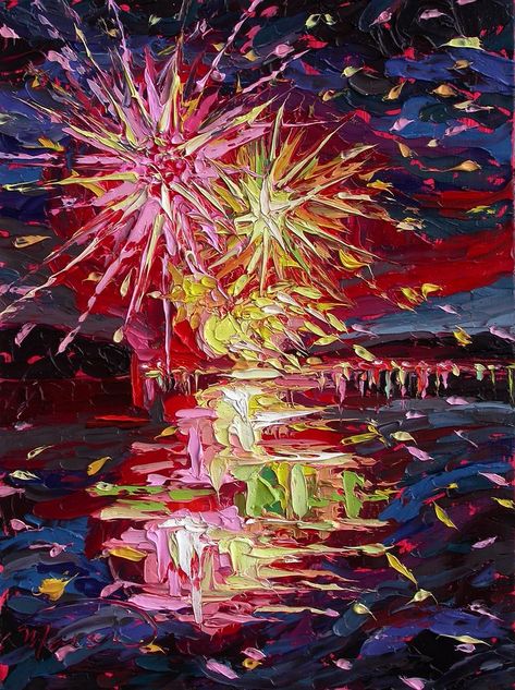 Oil Pastel Fireworks, Celebration Of Colour Art Gcse, Celebration Art Gcse, Texture Moodboard, 4th Of July Painting, Lemon Oil Painting, Celebration Painting, Fireworks Painting, Firework Art