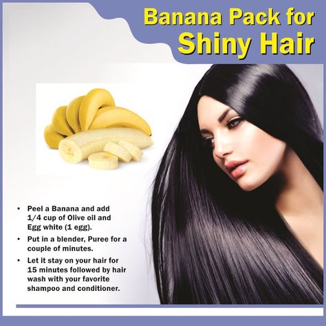 Home Remedies of Banana for Shiny Hair #haircare #remedies #banana Shiny Hair Remedies, Remedies For Shiny Hair, For Shiny Hair, Grow Black Hair, Healthy Shiny Hair, Natural Hair Mask, Hair Secrets, Hair Remedies For Growth, Hair Pack