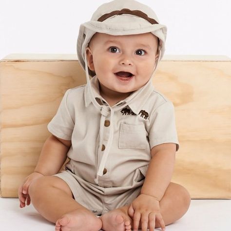 Safari Baby Outfit, Safari Picnic, Baby Safari Outfit, Safari Baby Boy, Khaki Romper, Side Baby, Safari Costume, Safari Outfit, Safari Outfits