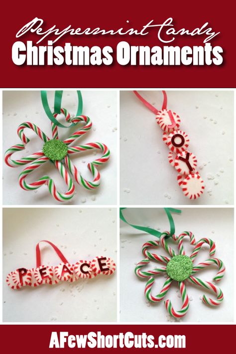 Peppermint Candy Christmas Ornaments Candy Christmas Ornaments, Cane Decorations, Peppermint Candy Ornaments, Diy Will, Inflatable Christmas Decorations, Candy Cane Crafts, Bar A Bonbon, Candy Ornaments, Homemade Christmas Decorations