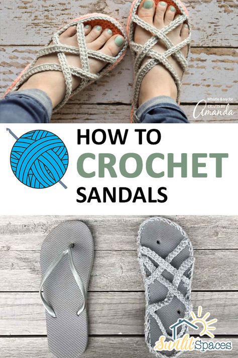 How to Crochet Sandals | Crochet | Sandals | DIY Sandals | DIY Crochet Sandals | Crochet Sandals | Crochet Sandals Tutorial #crochet #crochetsandals #DIY Diy Crochet Sandals, Crochet Flip Flops, Diy Sandals, Crochet Shoes Pattern, Diy Slippers, Crochet Slipper Pattern, Crochet Sandals, Crochet Socks, Slippers Pattern