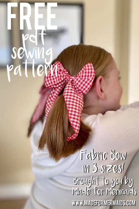 Bow Sewing Pattern, Bow Sewing, Made For Mermaids, Free Pdf Sewing Patterns, Pinwheel Bow, Hair Bow Tutorial, Fabric Sewing Patterns, Fabric Hair Bows, Free Pdf Pattern