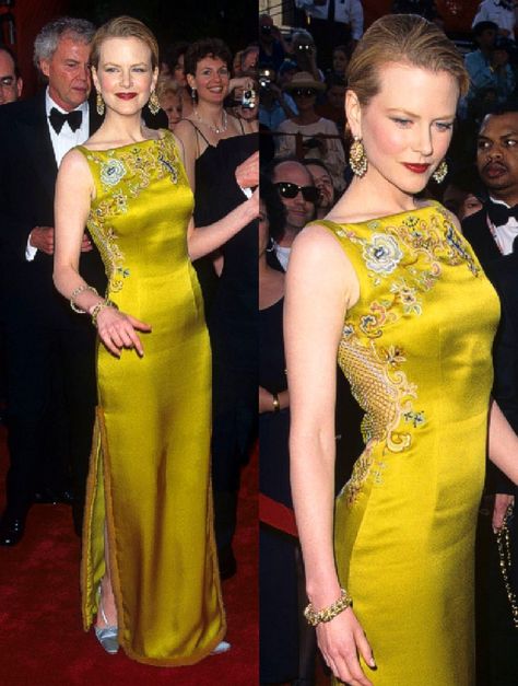 Nicole Kidman Oscars 1997 in Dior Iconic Red Carpet Looks 90s, Nicole Kidman Oscars, Nicole Kidman 90s, Nicole Kidman Red Carpet, Western Formal Wear, Iconic Red Carpet Looks, Ninja Japan, Nicole Kidman Style, Western Formal