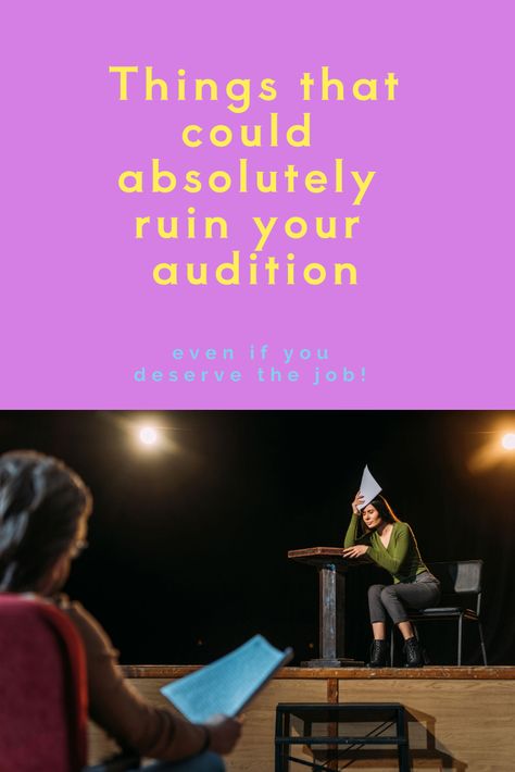 Has anyone had a horrible audition? There is no secret on how to have the perfect audition, even though I wish there were. How easier would it be if there was a how-to get an acting job step-by-step tutorial that we could follow and never hear another no. Acting tips are all over the internet, how to be a better actor/actress/performer, but knowing how to have a good audition is important too. Most importantly, we need to know what makes a bad audition bad, which is what this post will tell you Good Audition Songs, Tips For Auditions, How To Act Better, How To Be A Better Actor, How To Get Better At Acting, Theatre Audition Tips, Audition Hairstyles, What To Wear To An Audition, Audition Tips Musical