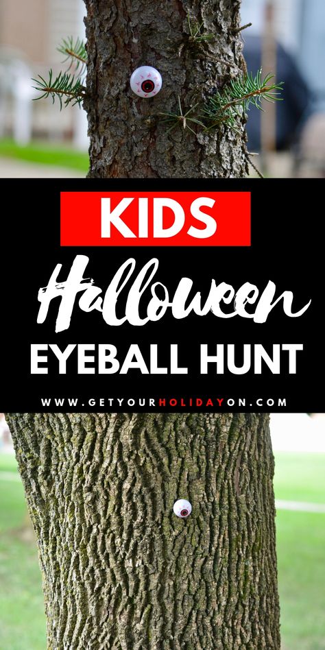 Eyeball Halloween Game Hunt | Get Your Holiday On Eyeball Halloween, Sac Halloween, Fun Halloween Party Games, Halloween Camping, Fall Festivals, Halloween Games For Kids, Halloween Eyeballs, Halloween Party Games, Halloween Tags